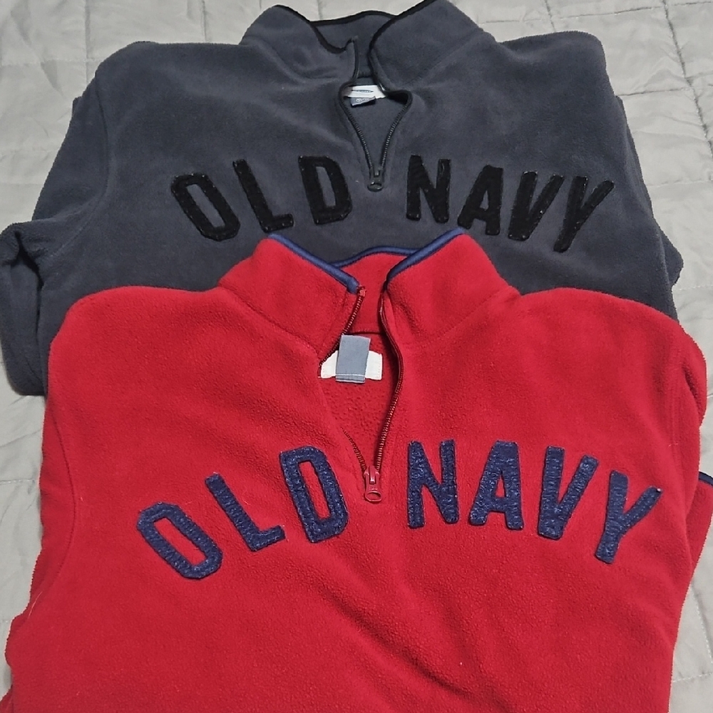 Old Navy Boys Zip-Up Sweaters in Red and Dark Gray